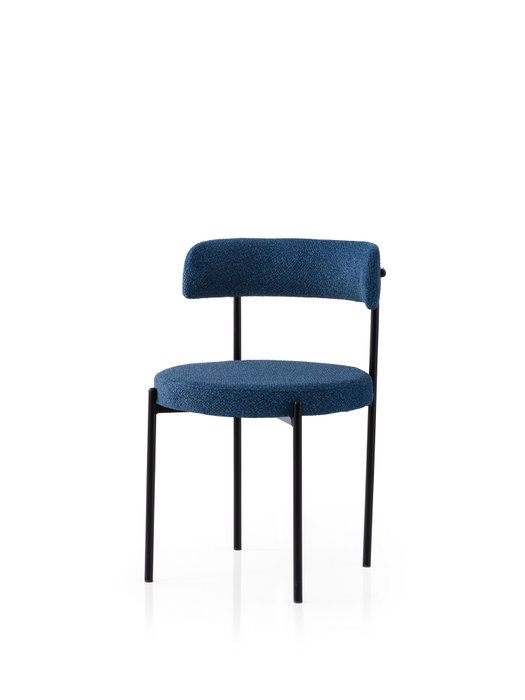 Hanah Home Gını - 4014 V2 Conjunto de 2 Sillas Negro y Azul Oscuro
